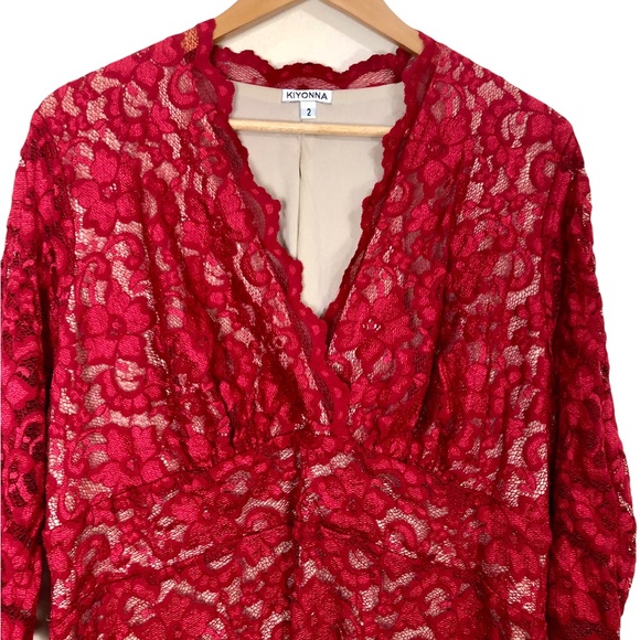 Kiyonna Mademoiselle Lace Cocktail Dress in Pinot Noir Size 18-20 - Picture 4 of 8